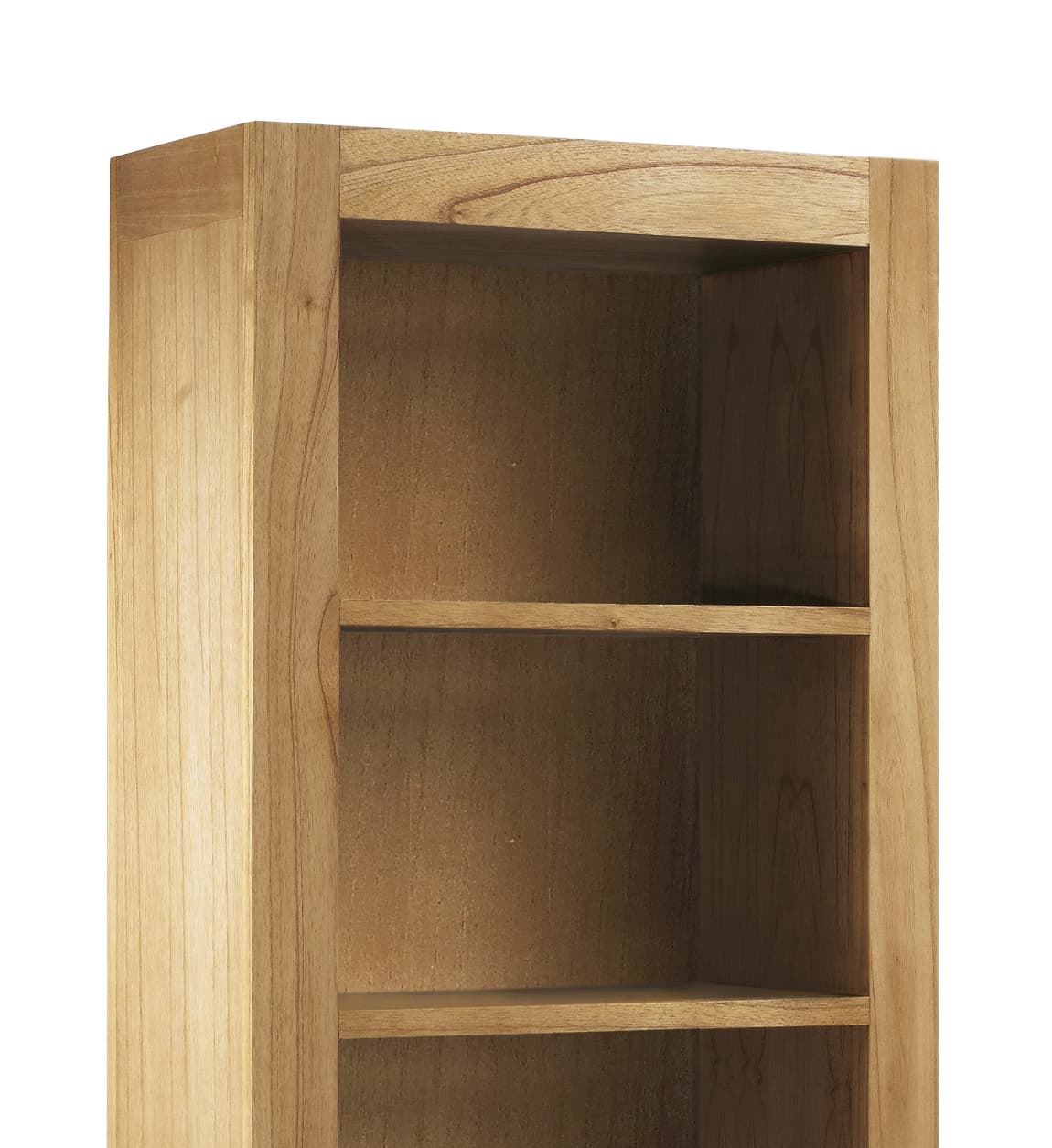 Librería natural 1 cajón + 1 puerta + 3 huecos en madera natural maciza 70 x 40 x 190 - Imagen 2