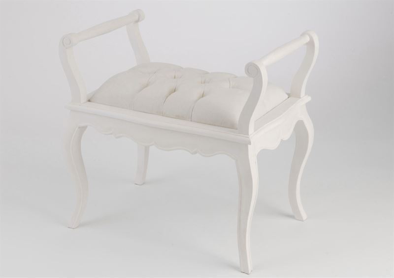Banqueta Murano Blanco / tapizado capitone crudo  67 x 49 x 67 - Imagen 1