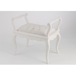 Banqueta Murano Blanco / tapizado capitone crudo  67 x 49 x 67 - Imagen 1