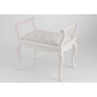 Banqueta Murano Blanco / tapizado capitone crudo  67 x 49 x 67 - Imagen 1