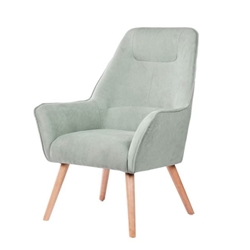 Butaca BURGGE tapizado Nilo Menta patas madera maciza natural 74 x 75 x 101 - Imagen 1