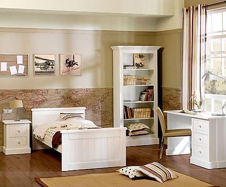 Cama Alicia para colchón de 90 x 190 en madera lacado blanco - Imagen 3