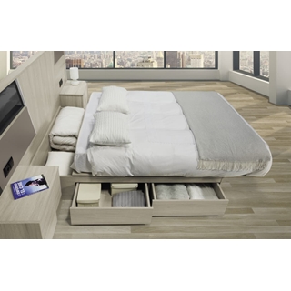 Canapé con cajones SECRET BOX 150 x 190 / Tapa deslizantes / 4 cajones con arcón en el cabecero. - Imagen 1