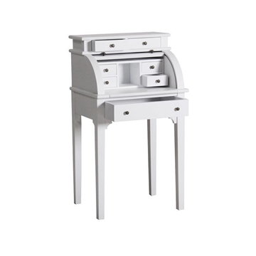 Escritorio buró con persiana 55 x 44 x 99 madera lacado blanco - Imagen 2