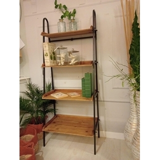 Estantería estilo industrial metal negro madera natural - Imagen 1