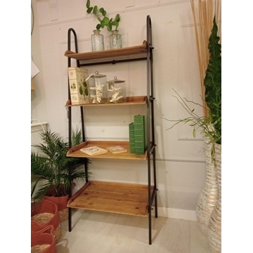 Estantería estilo industrial metal negro madera natural - Imagen 1