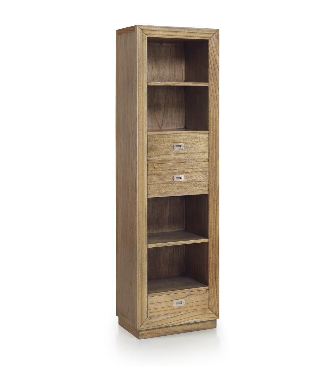 Librería 3 cajones + 4 huecos madera maciza natural 55 x 40 x 190 hecho a mano - Imagen 1