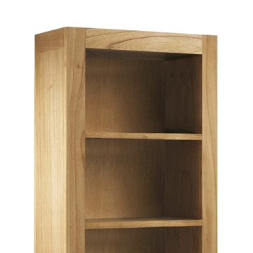 Librería natural 1 cajón + 1 puerta + 3 huecos en madera natural maciza 70 x 40 x 190 - Imagen 2