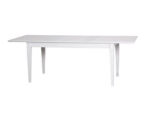 Mesa de comedor extensible de madera de caucho clara/blanco 120/160 x 75 cm  LOUISIANA 