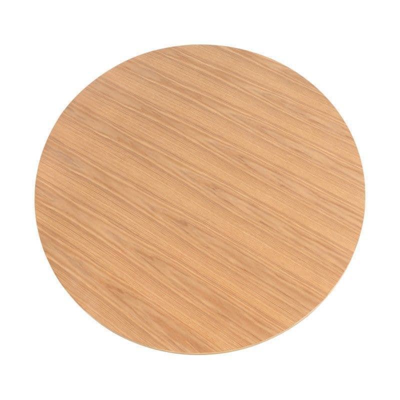 Mesa RENNA fija con tapa de madera de roble y patas de madera blanca - Medidas 120 x 120 x 72,5 cm - Imagen 3