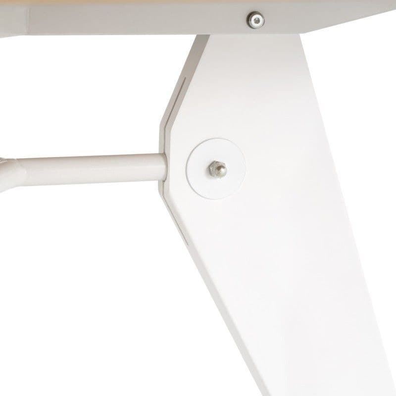 Mesa RENNA fija con tapa de madera de roble y patas de madera blanca - Medidas 120 x 120 x 72,5 cm - Imagen 4
