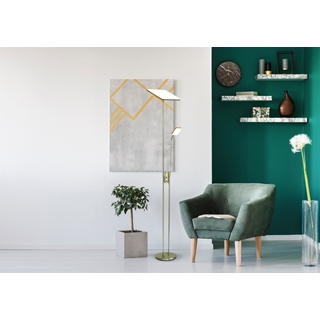 Pie de salón Betelgeuse color cuero 18+5W 4000K 1800/500 lm 180 x 25.5 x 25.5 - Imagen 1