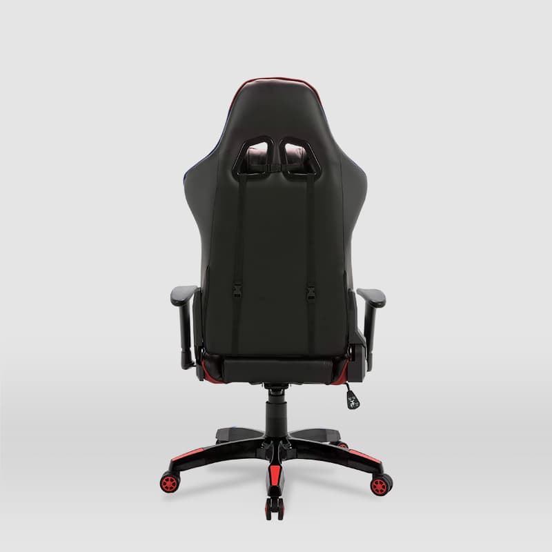 Silla gaming Regina ROJO / NEGRO con pata estrella 5 ruedas, apoyabrazos,  abatible y cojines lumbares - Imagen 4