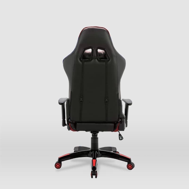 Silla gaming Regina ROJO / NEGRO con pata estrella 5 ruedas, apoyabrazos, abatible y cojines lumbares - Imagen 4