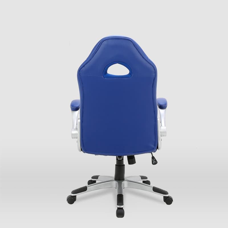 Silla gaming Victoria AZUL / NEGRO con pata estrella 5 ruedas, apoyabrazos abatible y reposacabezas - Imagen 3