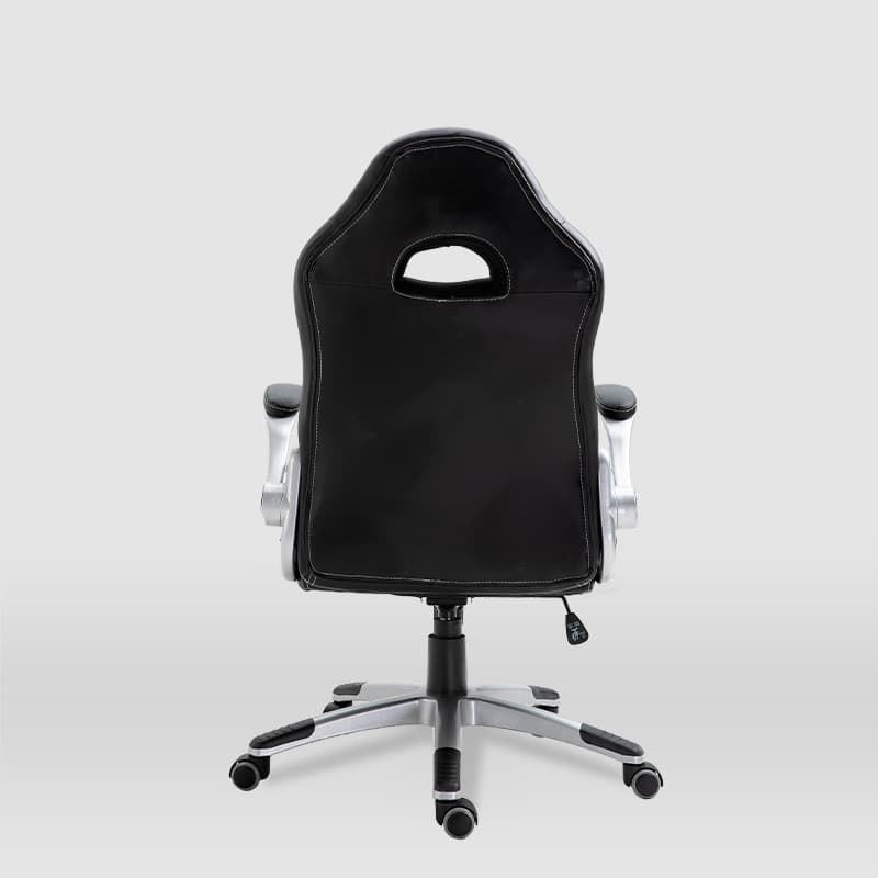 Silla gaming Victoria NEGRO con pata estrella 5 ruedas, apoyabrazos abatible y reposacabezas - Imagen 3