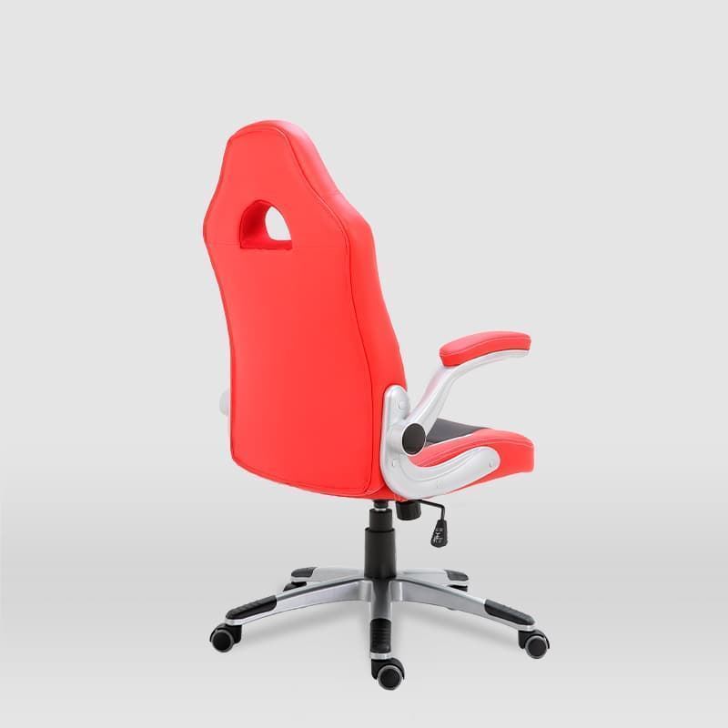 Silla gaming Victoria ROJO / NEGRO con pata estrella 5 ruedas, apoyabrazos abatible y reposacabezas - Imagen 3