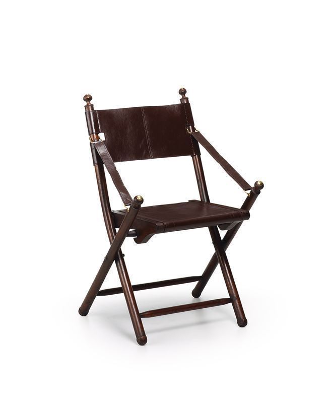 Silla Tarton plegable 56 x 53 x 90 madera y piel - Imagen 3