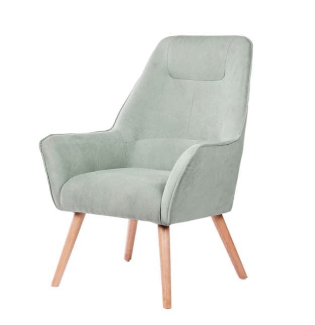 Sillón BRUGGE tapizado Nilo Menta patas madera maciza natural 74 x 75 x 101 - Imagen 1