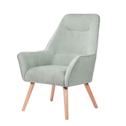 Sillón BRUGGE tapizado Nilo Menta patas madera maciza natural 74 x 75 x 101 - Imagen 1