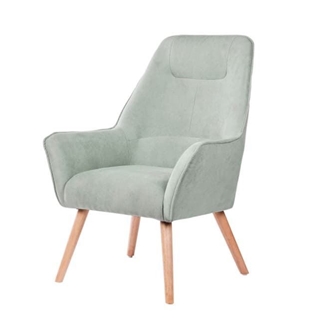 Sillón BRUGGE tapizado Nilo Menta patas madera maciza natural 74 x 75 x 101 - Imagen 1