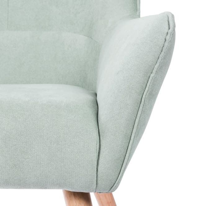 Sillón BRUGGE tapizado Nilo Menta patas madera maciza natural 74 x 75 x 101 - Imagen 3