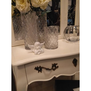 Tocador madera blanco con espejo y cajon 80 x 40 x 145 - Imagen 2