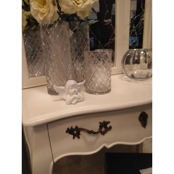 Tocador madera blanco con espejo y cajon 80 x 40 x 145 - Imagen 2