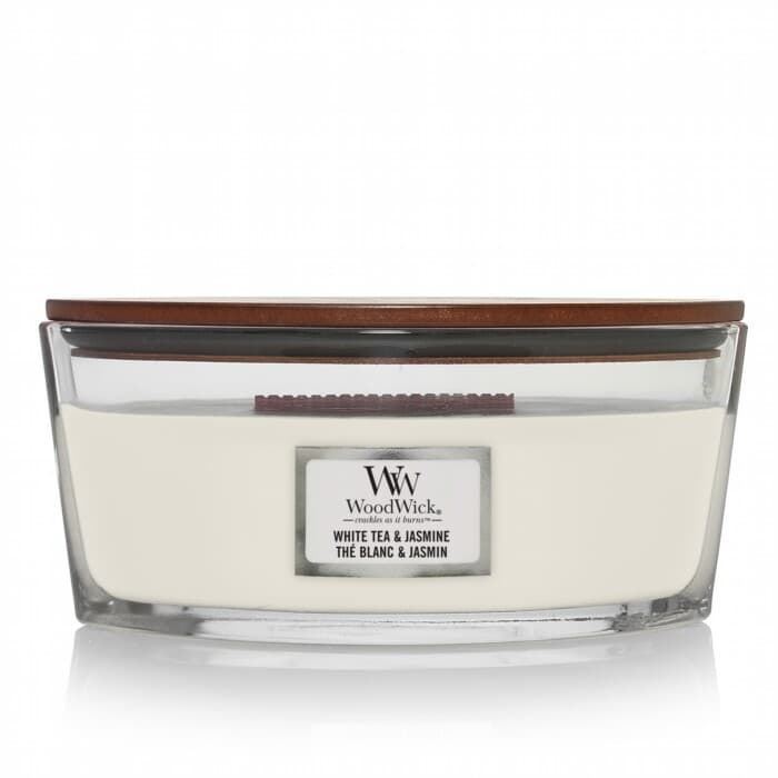 Vela aromática ELLIPSE - White Tea & Jasmine - mecha de madera natural - Imagen 1
