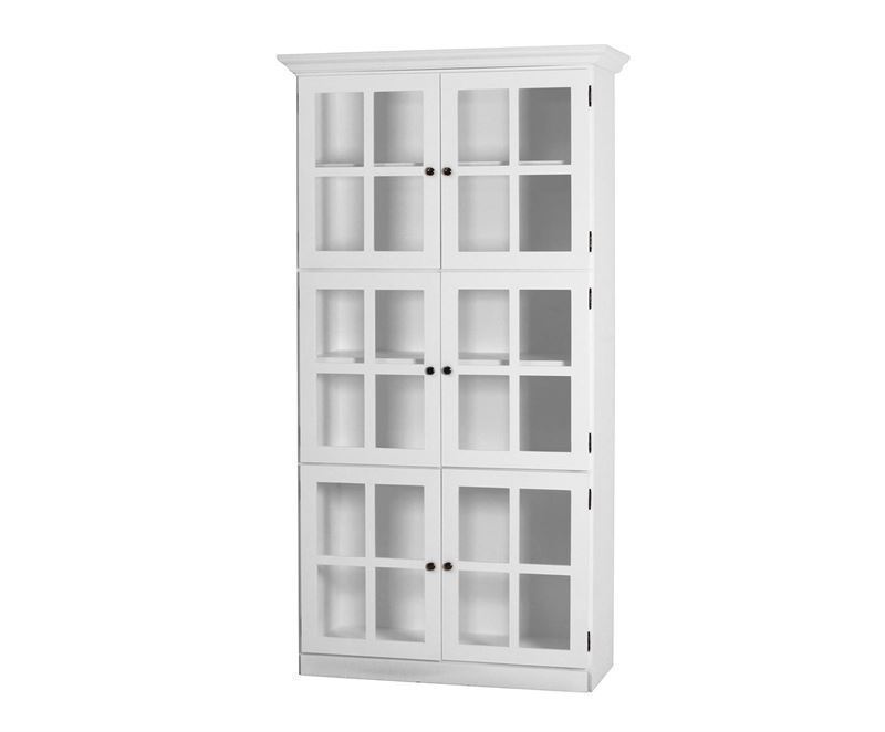 Vitrina 6 puertas 108 x 204 x 45 en madera lacada blanca - Imagen 1